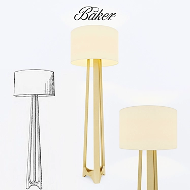 Elegant Iron Eye Floor Lamp 3D model image 1 