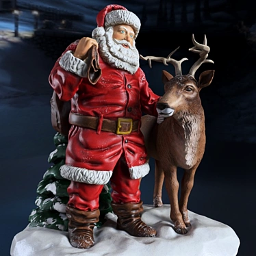 Santa's Ceramic Statue 3D model image 1 