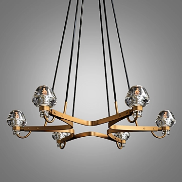 Elegant 6-Light Montalembert Chandelier 3D model image 1 