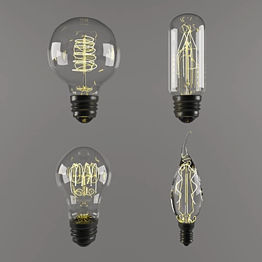 Industrial Style Light Bulbs 3D model image 1 