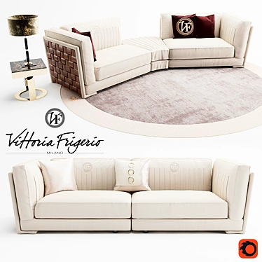 Elegant Vittoria Frigerio Durini Sofa 3D model image 1 