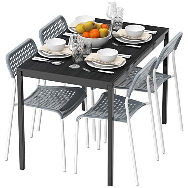 Sleek TARENDO Dining Set 3D model image 1 