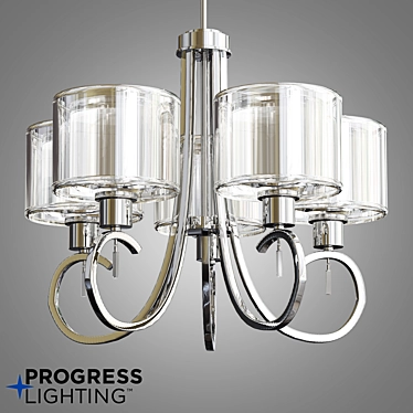 Inviting Progress Lighting 5-Light Fixture 3D model image 1 