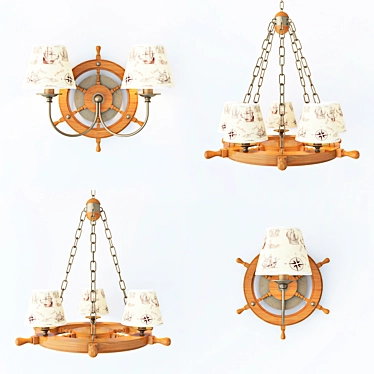 Odeon-Light Rotar Chandelier 3D model image 1 