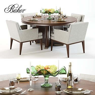 Elegant Baker Ceremony & Ojai Table Set 3D model image 1 