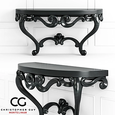 Elegant Scrolls Console Table 3D model image 1 