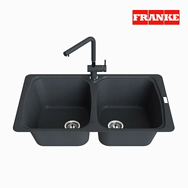 Franke Aneta Sink: Modern Onyx Finish 3D model image 1 