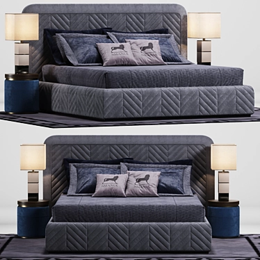 Elegant Harrison Bed 3D model image 1 