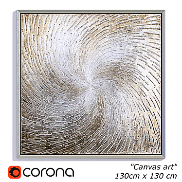 Kartina_027: Modern Radiant Silver Canvas Print 3D model image 1 
