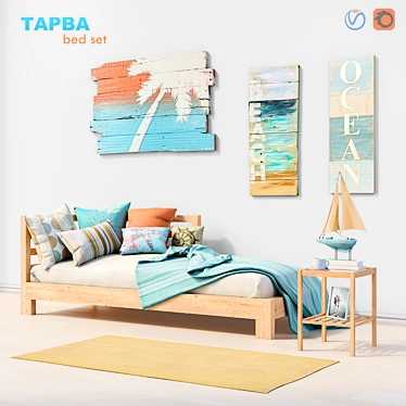 IKEA TARVA Bed Daybed Set - Versatile and Ergonomic Furniture 3D model image 1 