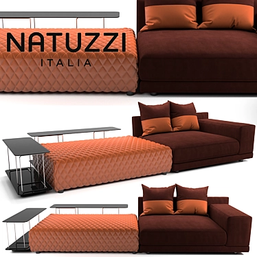 Natuzzi Melpot Sectional Sofa 3D model image 1 