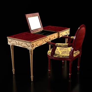 Monarche Dressing Table & Armchair: Elegant and Functional 3D model image 1 