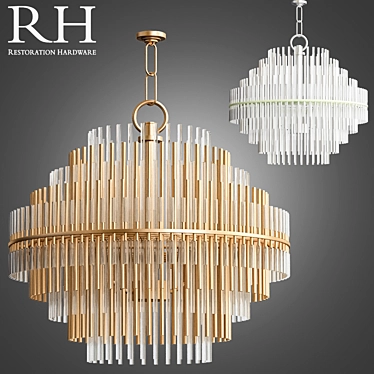 Elegant Emile Chandelier RH 3D model image 1 