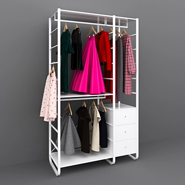 Elvarli rack with clothes