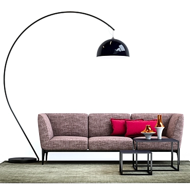 Social Sofa: Modern and Stylish 3-Piece Set 3D model image 1 