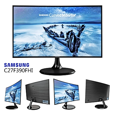 Samsung C27F390FHI 27" Curved VA Monitor 3D model image 1 