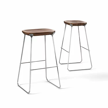 Elegant Bernhardt Barstool LAINE - Stylish Seating Solution 3D model image 1 