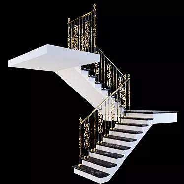 SecureStep Staircase with Handrails 3D model image 1 