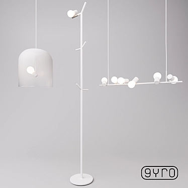 Elegant Avian Glow: Zhili Liu Bird Lamps 3D model image 1 
