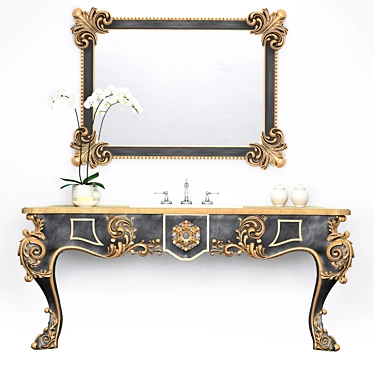 Zelio Bagno Console: Art-Deco Glamour 3D model image 1 