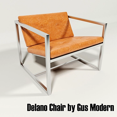 Luxurious Delano Chair: Metal Frame, Variety of Upholstery Options 3D model image 1 