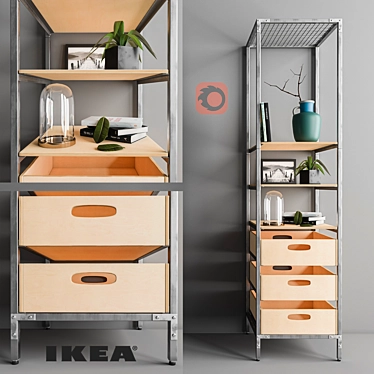 Versatile Ikea Vebered Storage Set 3D model image 1 