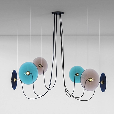 Fest Pendant: Stunning Metal and Glass Lamp 3D model image 1 