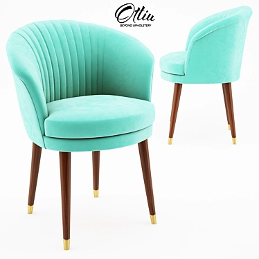 Elegante Velvet Lupino Dining Chair 3D model image 1 