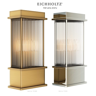 EICHHOLTZ Jeremy Wall Lamp: Brass & Clear Glass 3D model image 1 