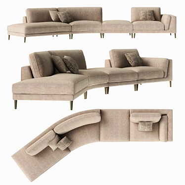 Ferdinand Velvet Sofa: Timeless Elegance in 3ds Max 3D model image 1 