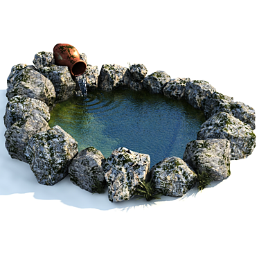 Elegant Garden Oasis Pond 3D model image 1 