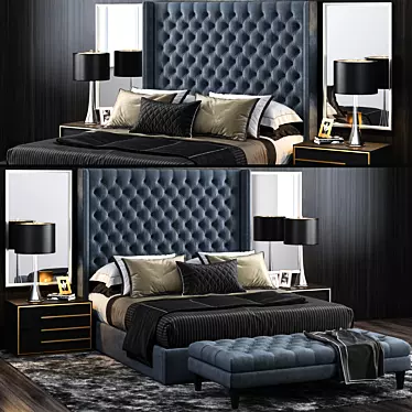 Luxury Upholstered Adler Shelter Bed 3D model image 1 