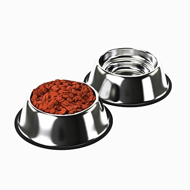 Premium Stainless Steel Dog Bowl 3D model image 1 