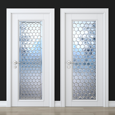 Elegant Stained Glass Door 3D model image 1 