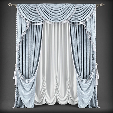 Classic Style Curtains 3D model image 1 