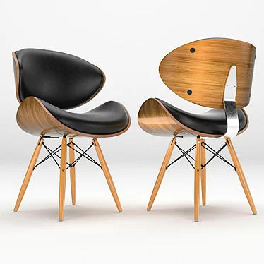 Sleek Walnut Chair 3D model image 1 