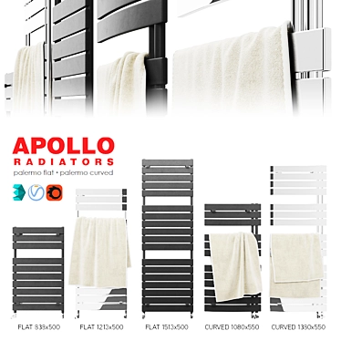 Modern Design Apollo PALERMO Radiators 3D model image 1 