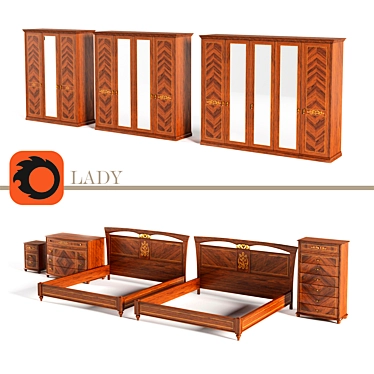 Elegant ALF-LADY Bedroom Set 3D model image 1 