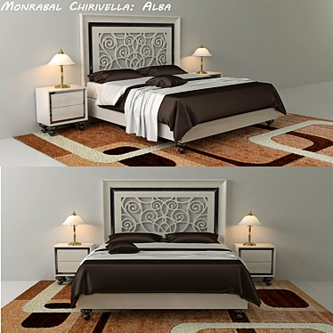 Modern Monrabal Alba Bed Set 3D model image 1 