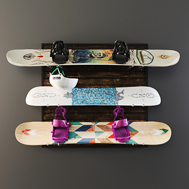 BoardLock Pro: Snowboard Storage Solution 3D model image 1 