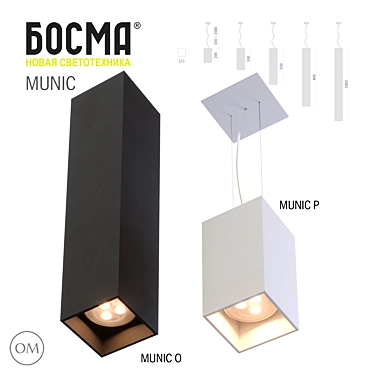 MUNIC P Pendant Light by BOSMA 3D model image 1 