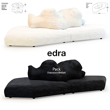 Modern Chic Edra Pack Sofa 3D model image 1 