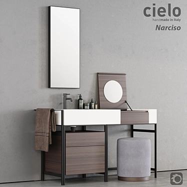 Ceramica Cielo Narciso: Elegant Vanity Unit 3D model image 1 