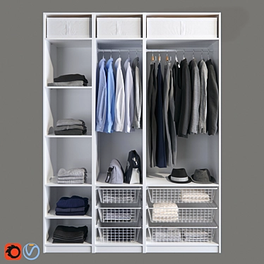 Stylish PAX Wardrobe - Organize in Style 3D model image 1 