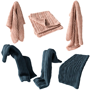 Cozy Home Chunky Knit Throw 3D model image 1 