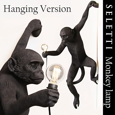 Minimalist Monkey Lamp: Hanging Edition 3D model image 1 