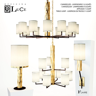 Officina Luce Flaire Lighting Set 3D model image 1 