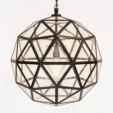 Elegant Aged Iron Pendant Light 3D model image 1 