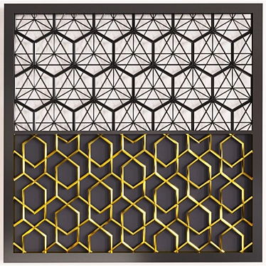 Elegant Metal and Brass Decorative Panels 3D model image 1 