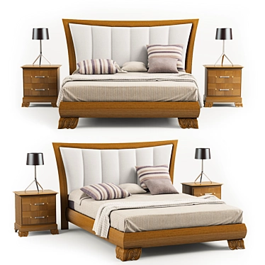 Elegant Villanova Bedroom Set 3D model image 1 